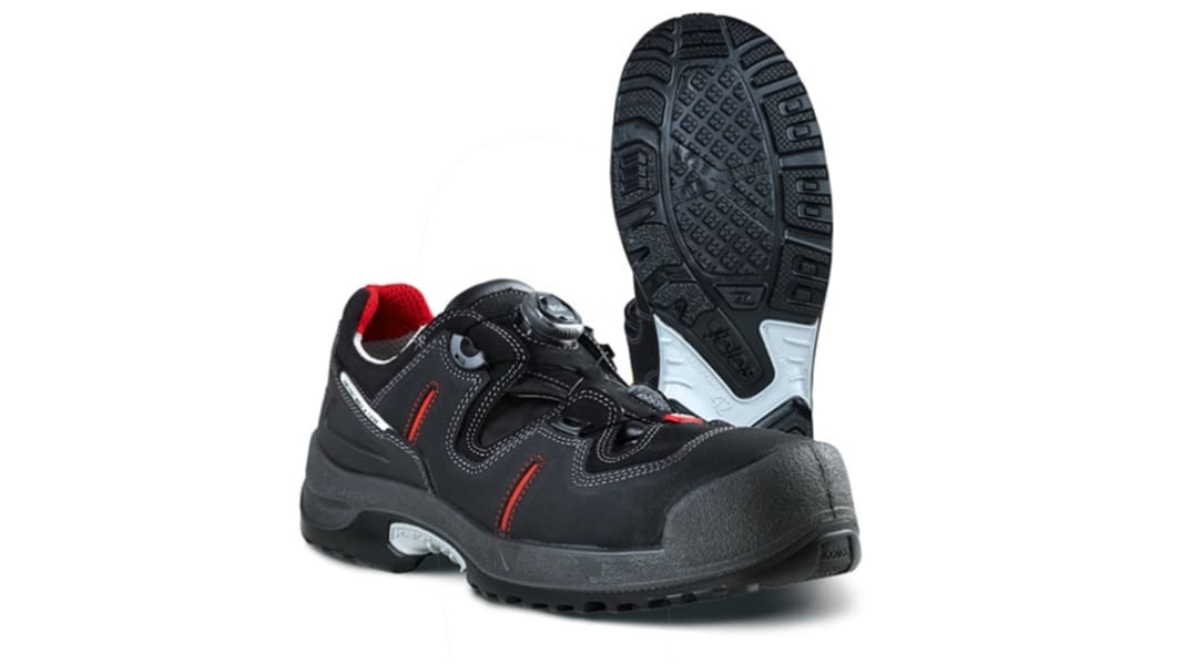 Jalas 1708 Unisex Black, Grey, Red Aluminium Toe Capped Safety Shoes, UK 6, EU 39