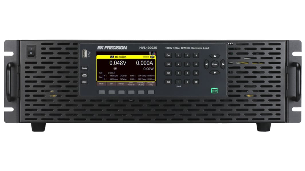BK Precision HVL Series Electronic DC Load, 3 kW, 1000 V, 25 A