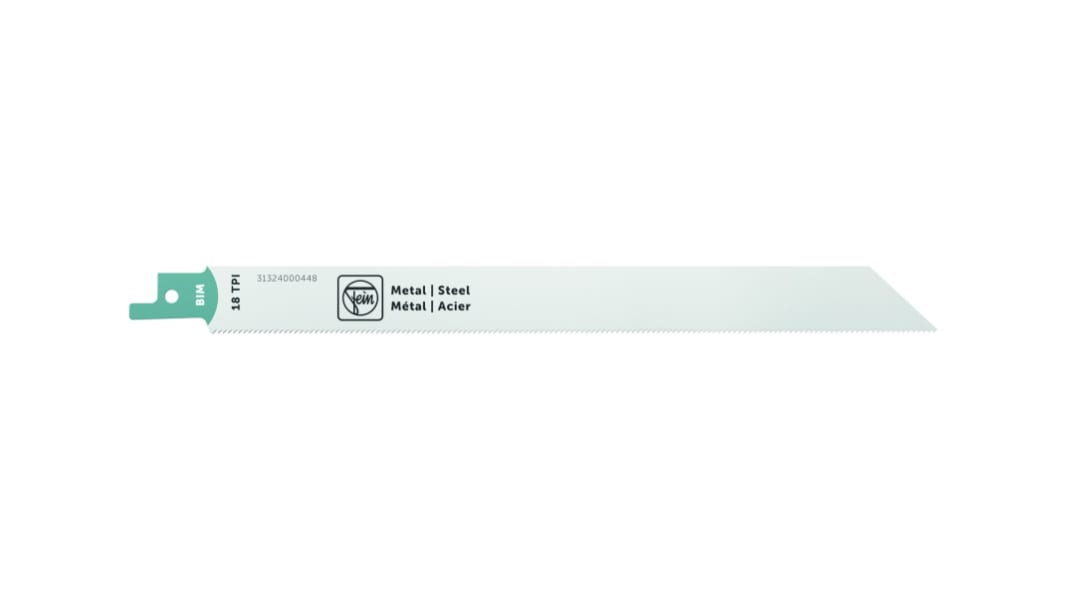 FEIN, 18 Teeth Per Inch Metal 225mm Cutting Length Reciprocating Saw Blade, Pack of 3