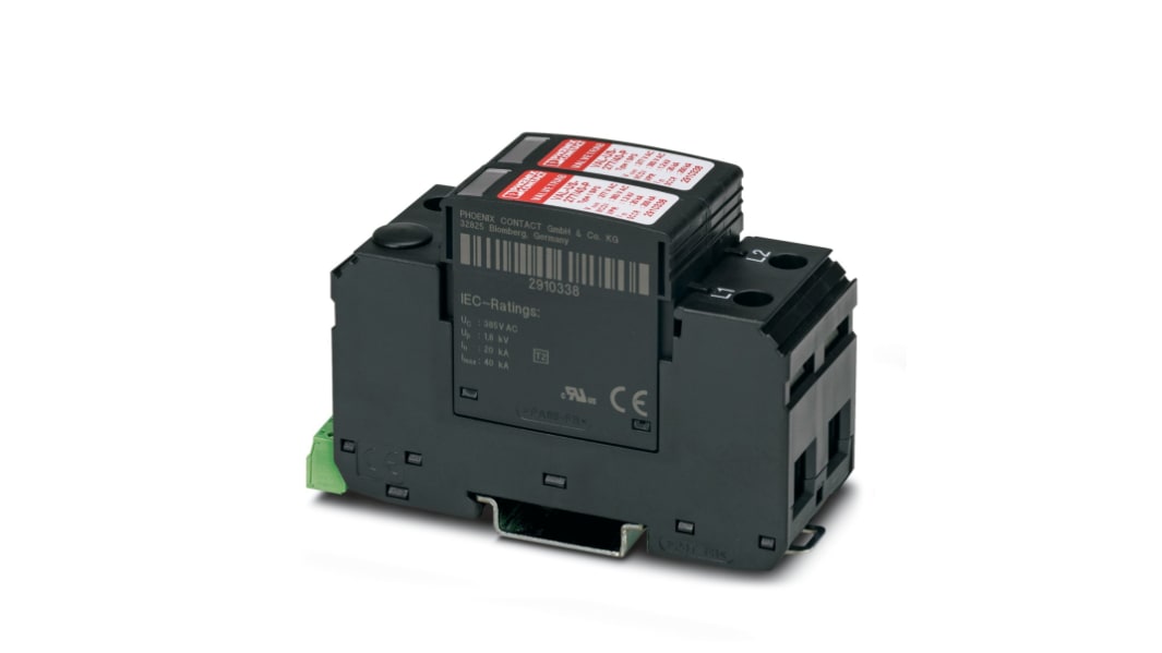 Phoenix Contact 3 Phase Surge Protector, 30kA, 4000V (Volts), DIN Rail Mount