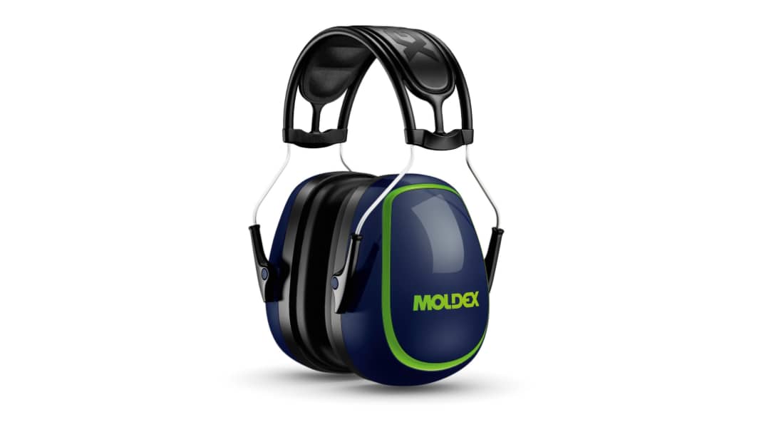 Moldex M5 Listen Only Ear Defender with Helmet Attachment, 34dB, Blue, Noise Cancelling Microphone