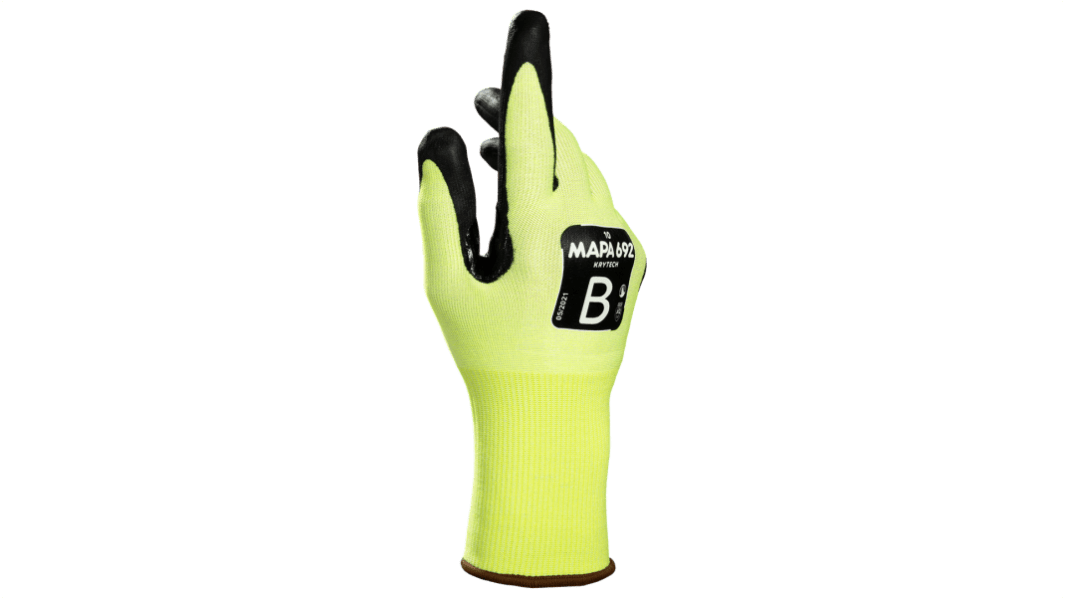 Mapa KRYTECH 692 Yellow Nitrile Foam Cut Resistant Work Gloves, Size 11
