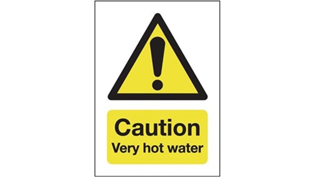 RS PRO Self-Adhesive General Hazard Hazard Warning Sign (English)