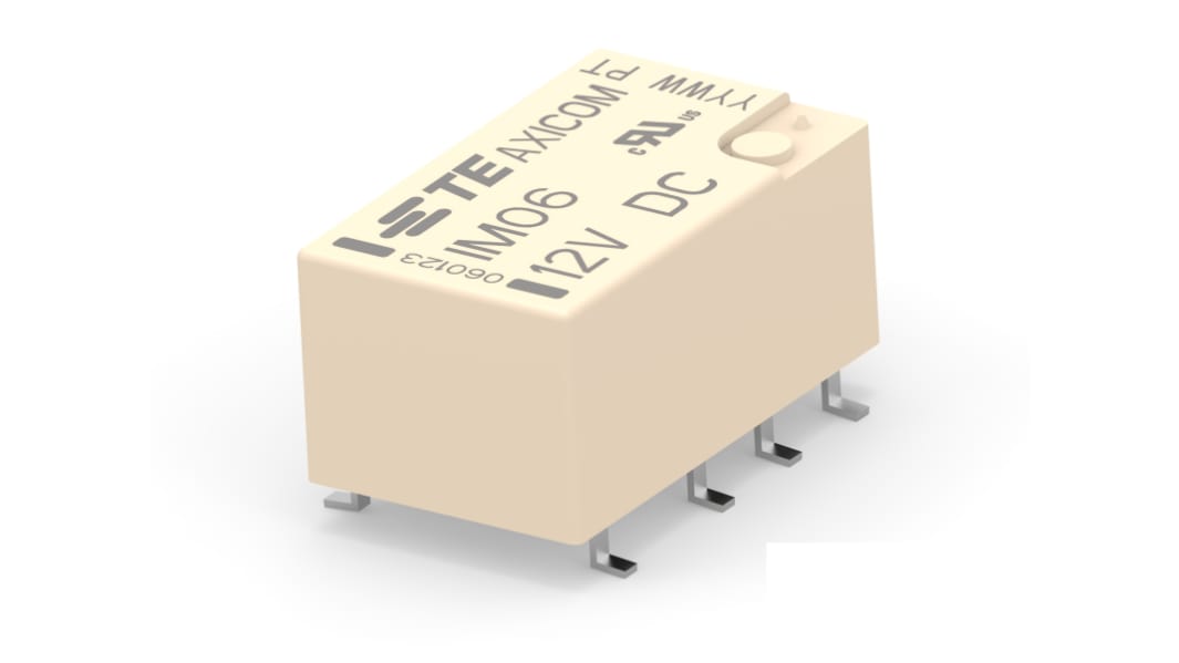TE Connectivity PCB Mount RF Relay, 12V dc Coil, DPDT