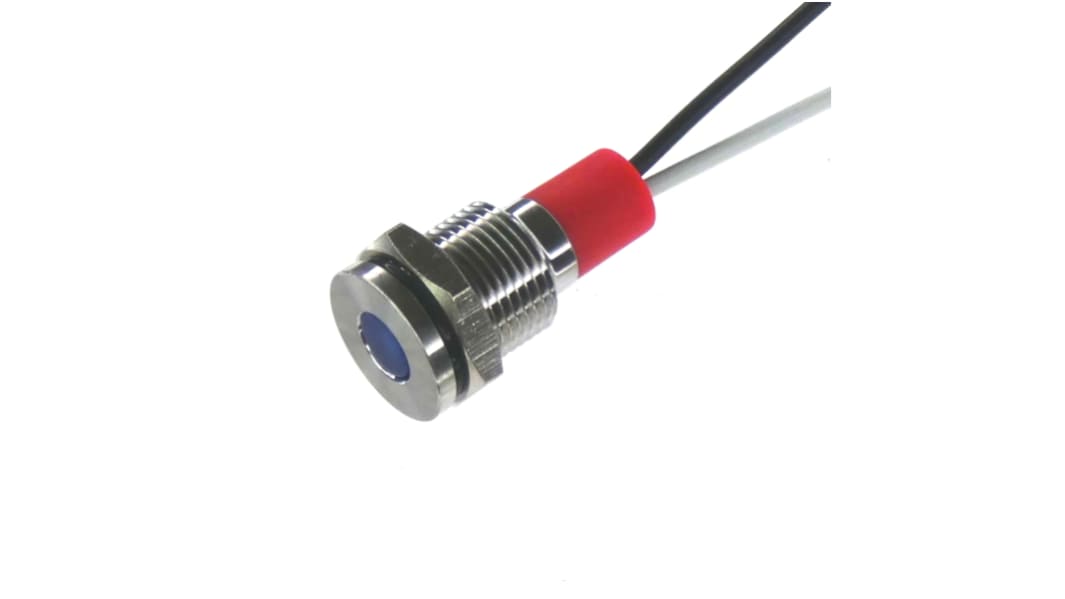 CML PL10SL LED Tafeleinbau-Anzeige Blau 12V, Montage-Ø 10mm, Leiter