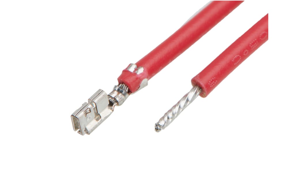 Molex Female Micro-One to Pigtail Crimped Wire, 225mm, 22AWG, Red