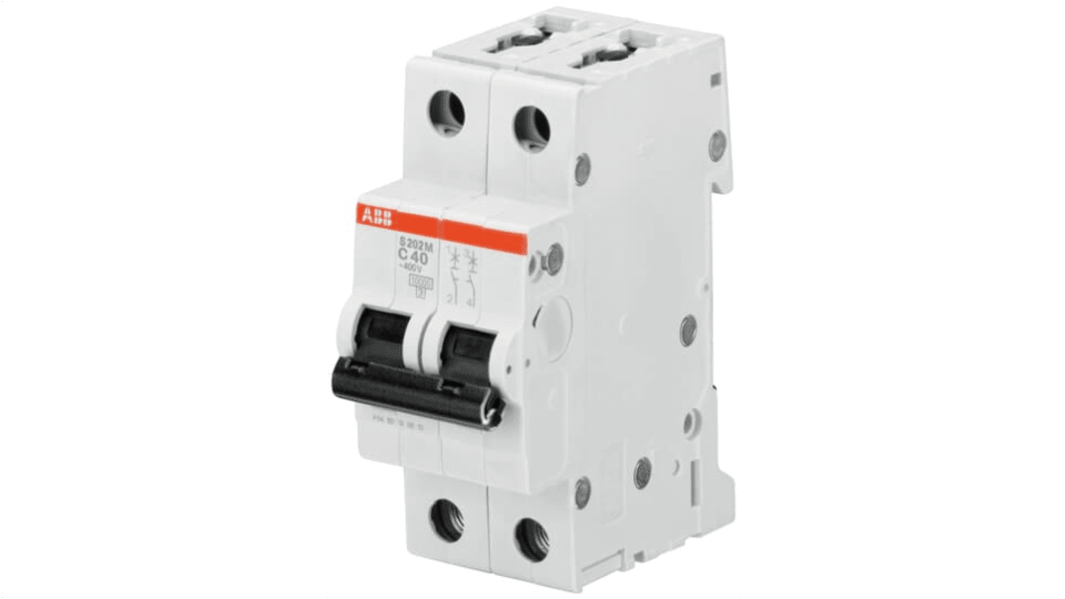 Disjoncteur ABB S200M 2P, 4A, pouvoir de coupure 15 kA