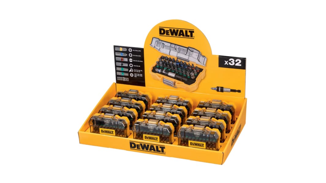 DeWALT Sechskant, Phillips, Pozidriv, Resistorx, Geschlitzt, Torx Schraubendreher-Bitsatz, 32-teilig