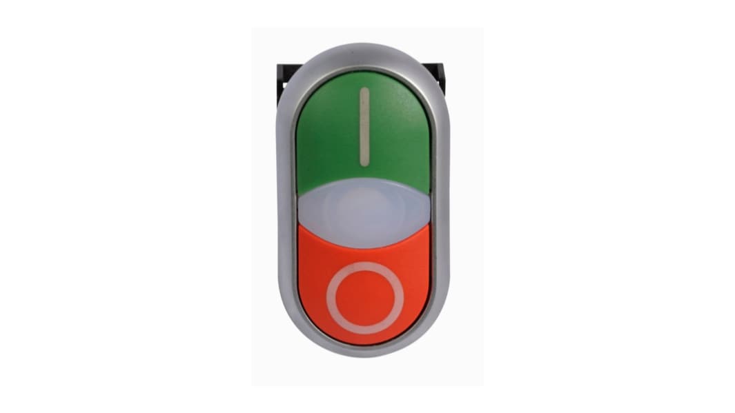Eaton series M22 Series Illuminated Illuminated Push Button Switch, Momentary, Threaded, 22.5mm Cutout, White LED, 24V,