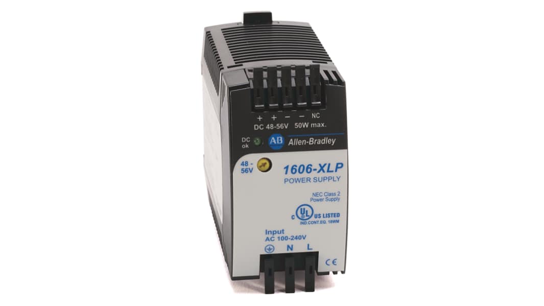 Allen Bradley DIN-sín tápellátás, 48 → 56V, 1.05A, BE: 85V, 50W