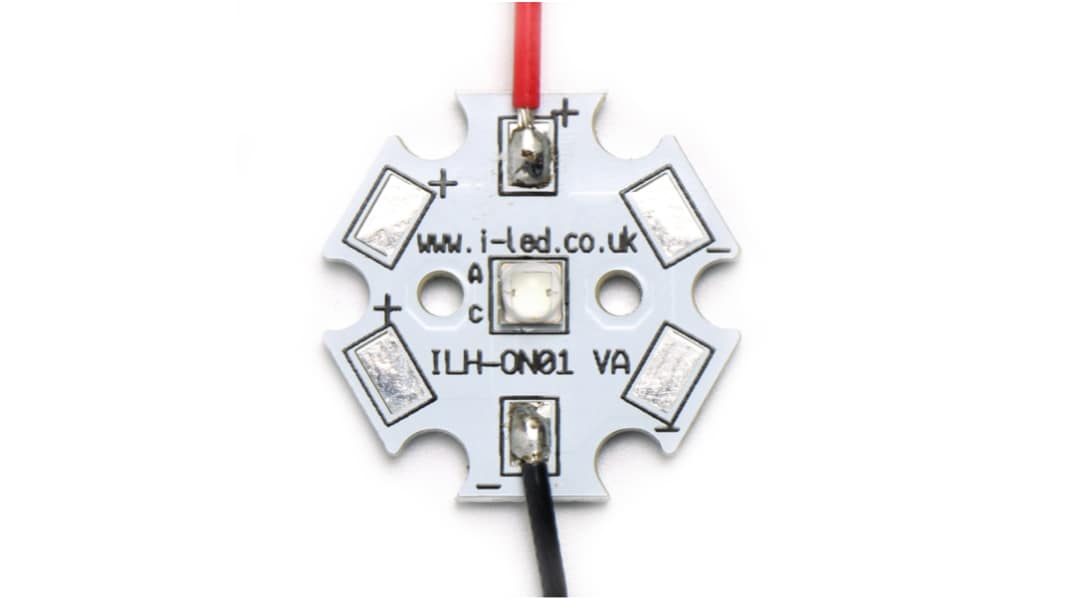 LED Bleu, Vissé, 2,65 → 3,25 V