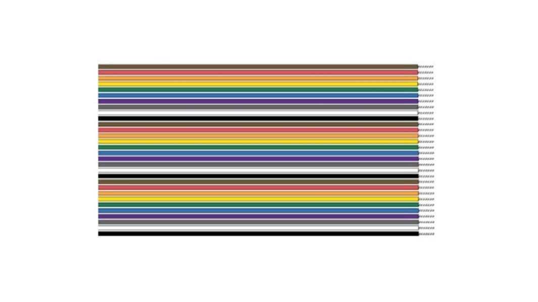 Alpha Wire 3542 Series Round Ribbon Cable, 20-Way, 100ft Length, Unterminated to Unterminated