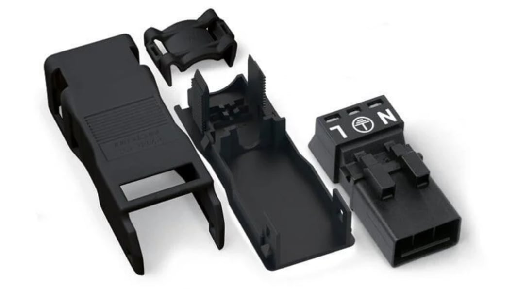 WAGO 890 Series WINSTA MINI Plug, 3-Pole, Male, 3-Way, Cable Mount, 16A, IP40