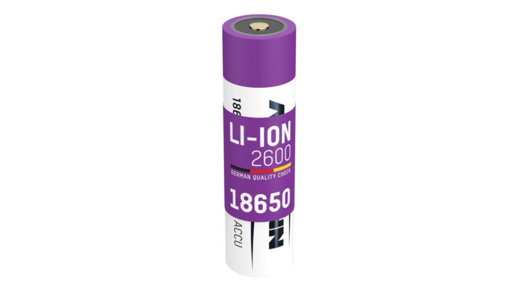 Pila recargable 18650 de Ión-Litio, 3.6V, 2.6Ah, terminal
