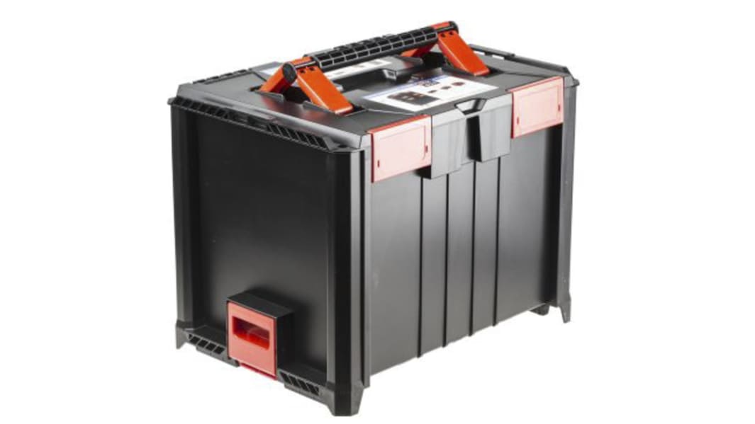 RS PRO ABS Transportkoffer Schwarz, Rot , Außenmaße 362 x 464 x 335mm
