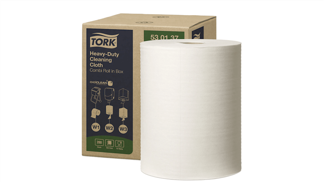 Tork Tork Industriereinigungstücher, 1 Lagig, Weiß, 106.4 m x 320mm, 280 Tücher pro Packung