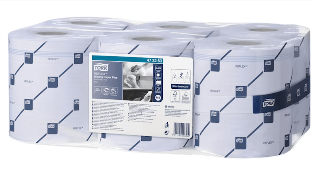 Tork Reflex Wiping Paper Plus Papierhandtuch Rolle 2-lagig Blau, 150.2 m x 194mm, 429-Blatt