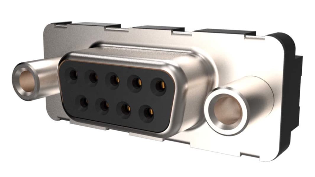 Amphenol Communications Solutions 9 Way Right Angle Plug-In Mount D-sub Connector Socket, 2.74mm Pitch, with Screw