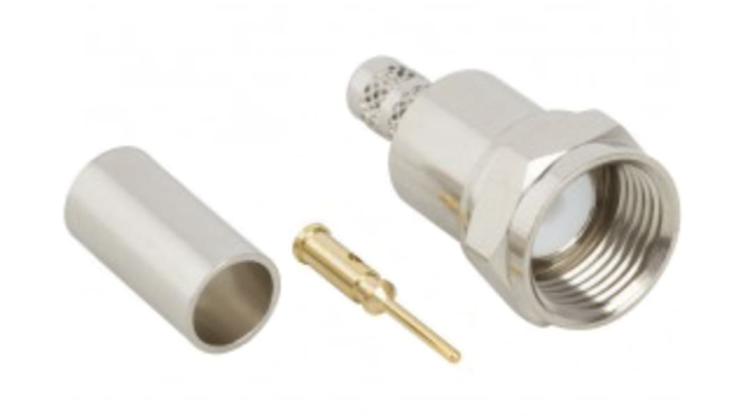 Connettore coassiale Ad angolo diritto Amphenol RF, Maschio, 75Ω, Montaggio su cavo