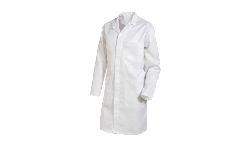 Blouse de laboratoire MOLINEL, Homme, Blanc, taille L, Réutilisable, Polyester