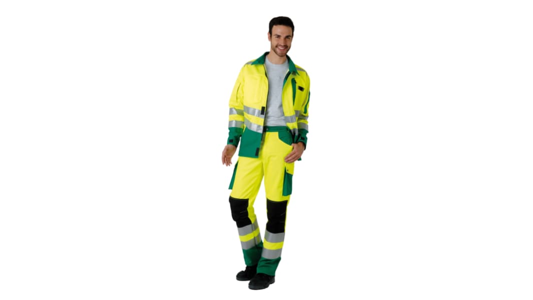 Pracovní kalhoty pánské velikost 36in v pase, délka nohavice 32in, Žlutá, Bavlna, polyester, řada: Roady