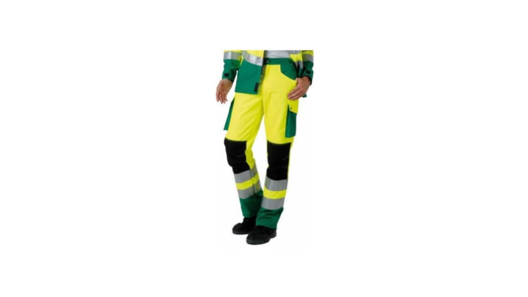 Muzelle Dulac Roady Unisex Warnschutz-Arbeitshose, Baumwolle, Polyester Gelb, Größe 38Zoll x 32Zoll