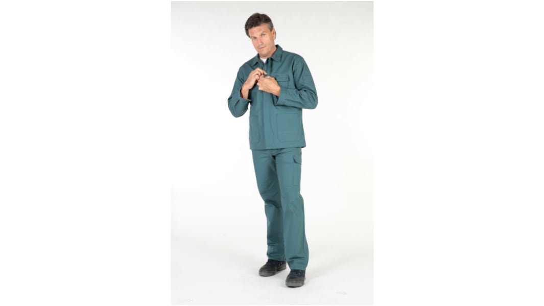 Muzelle Dulac New Pilote Herren Arbeitshose, Baumwolle Grün Schrumpfbeständigkeit, Größe 92 → 100cm x 32Zoll
