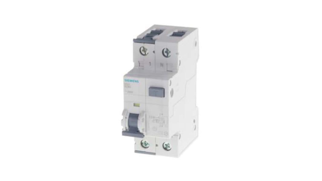 Disjoncteur différentiel magnéto-thermique Siemens 32A 2P, sensibilité 30mA, Montage rail DIN, 5SU1