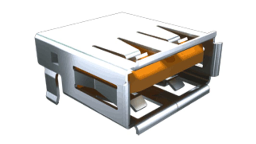 Samtec Right Angle, Through Hole, Socket- Single Port Type A 2.0 USB Connector