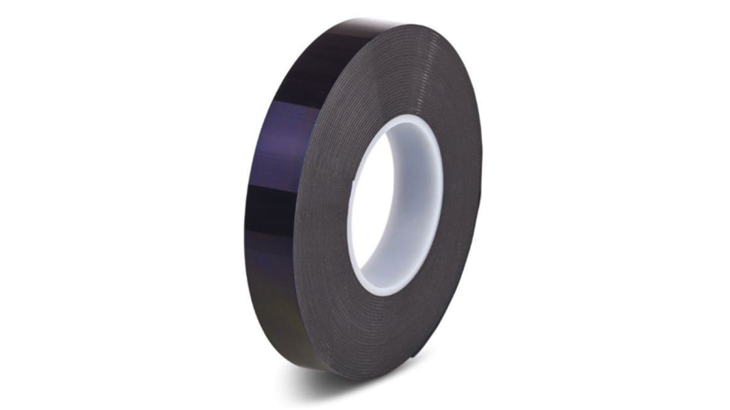 Hi-Bond HPS 040B Polyethylen Schaumstoff Klebeband doppelseitig, Schwarz, Stärke 0.40mm, 19.0mm x 33.0m