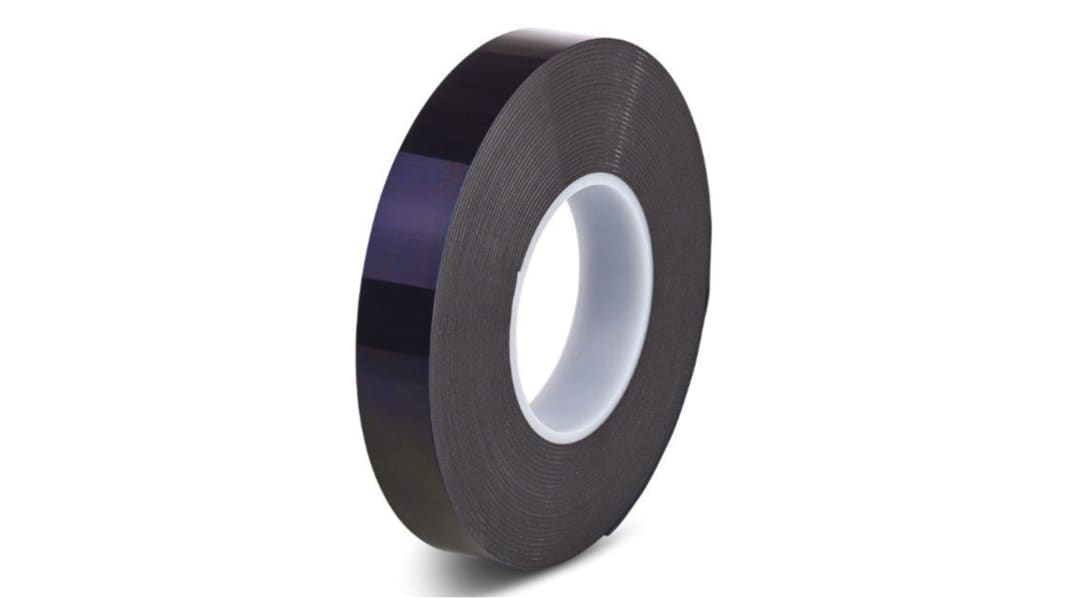 Hi-Bond HPS 080B Polyethylen Schaumstoff Klebeband doppelseitig, Schwarz, Stärke 0.80mm, 25.0mm x 33.0m