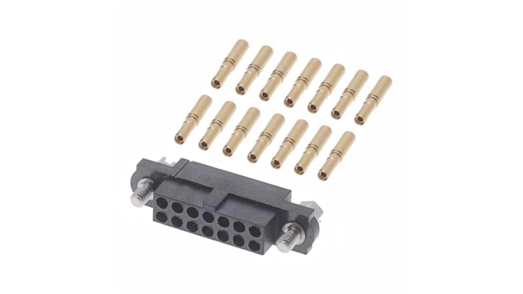 HARWIN M80 Connector Kit Containing 14 Barrel Crimp Contacts Loose, Crimp Shell, Housing with Hexagonal Slotted