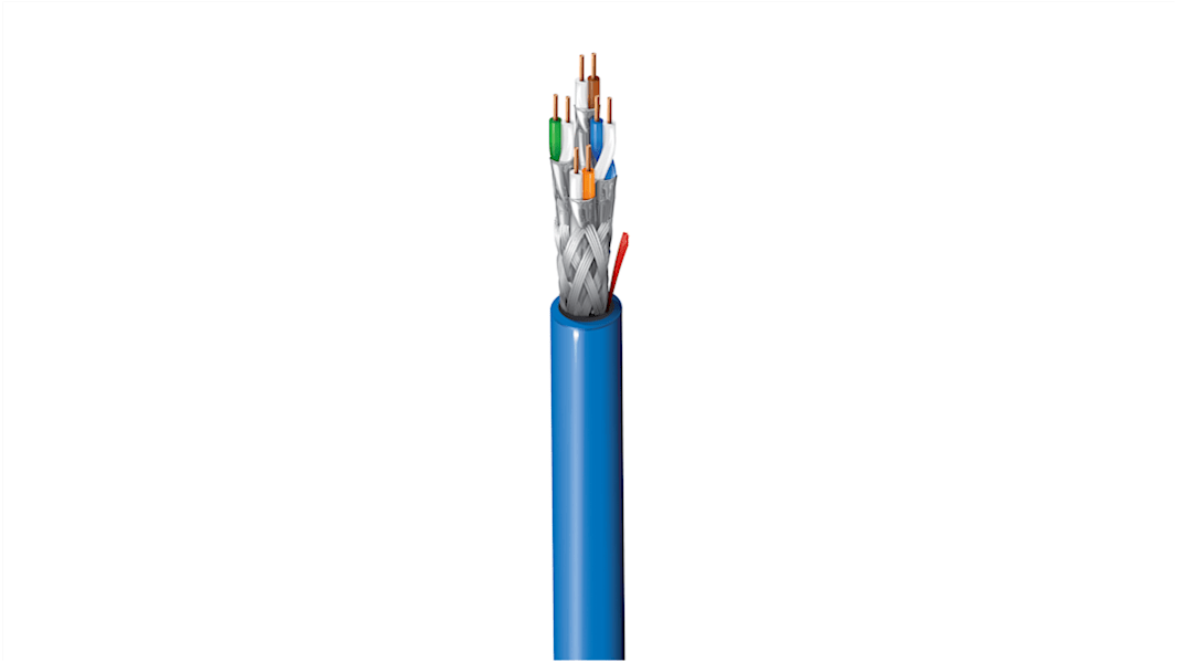 Cable Ethernet Cat7a S/FTP Belden de color Gris, long. 500m, funda de LSZH, Libre de halógenos y bajo nivel de humo