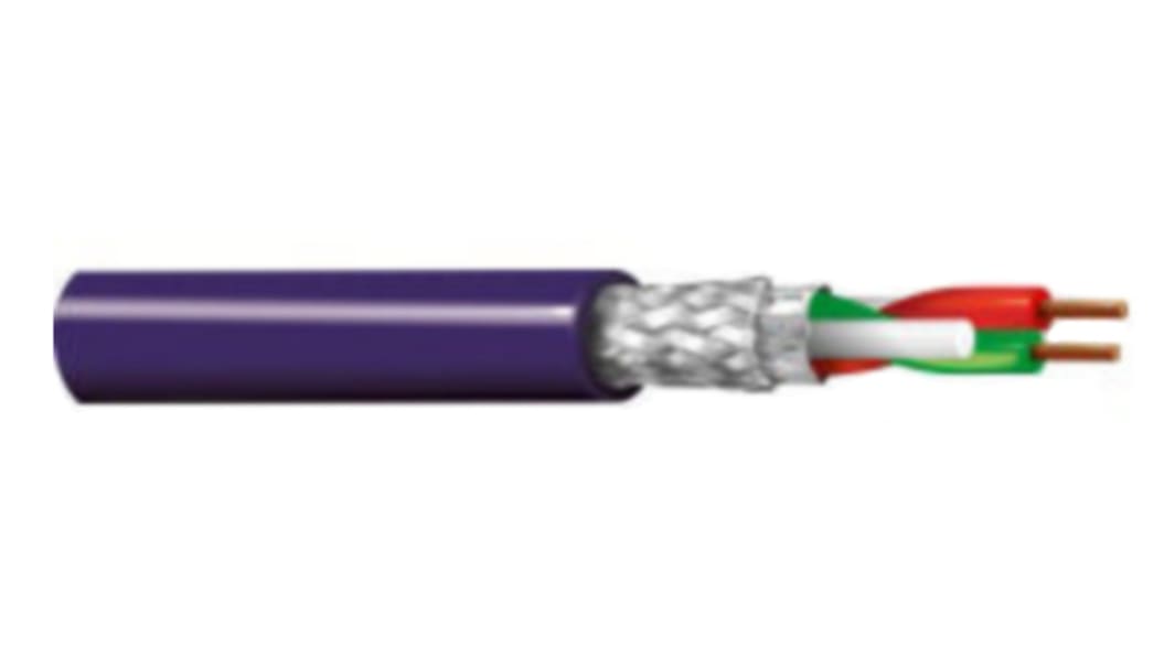 Belden 70101NH Series Data Cable, 1 Pairs, 2 Cores, 0.34 mm², Screened, 22 AWG, 500m, Aluminium Foil-PET Tape, Tinned