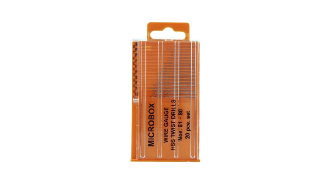 Coffret de forets Multi-matériaux Foret torsadé RS PRO HSS 61mm à 80mm, 20 pièces