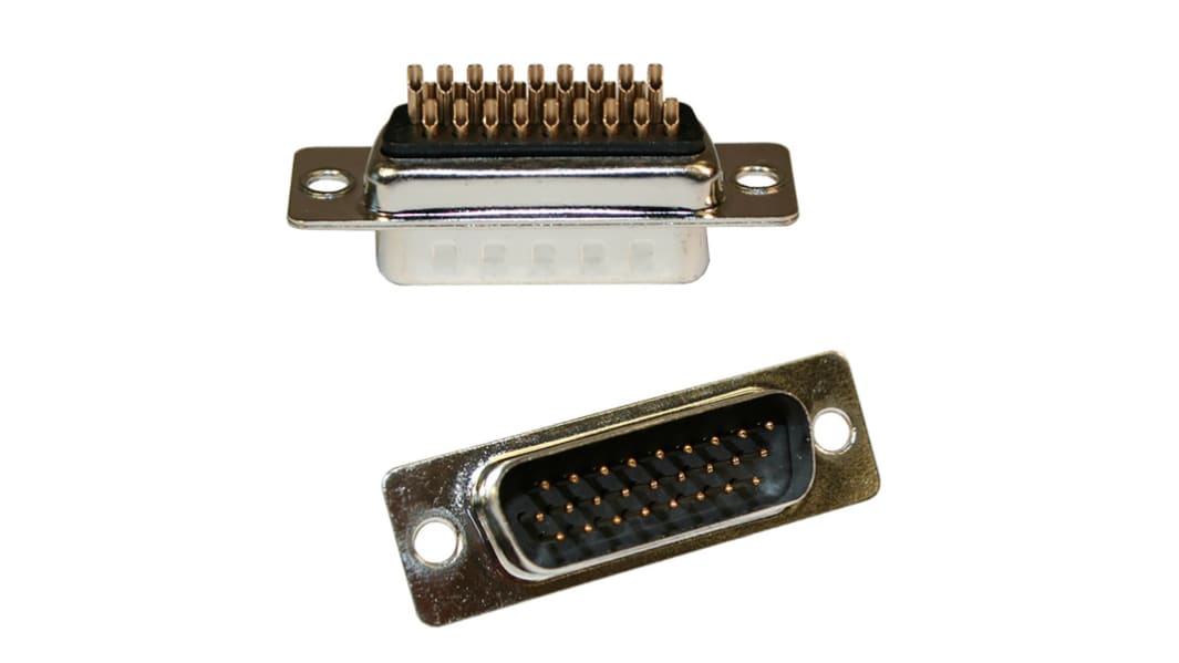 Norcomp D-Sub konnektor, stik, 44-Polet, 180 Serien, 2.29mm benafstand D-Sub med høj tæthed, Lige, Tavle montering,