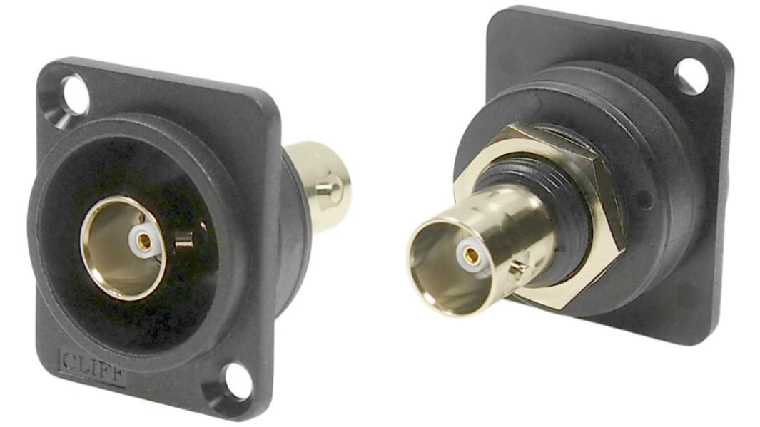 RS PRO Female, Male Panel Mount BNC Connector, 75Ω, Screw Termination, Straight Body