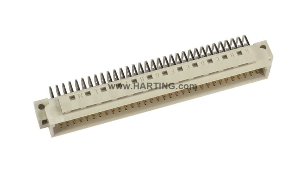 Connecteur DIN 41612 HARTING série DIN 41612, 96 contacts Mâle, Coudé sur 3 rangs, entraxe 2.54mm