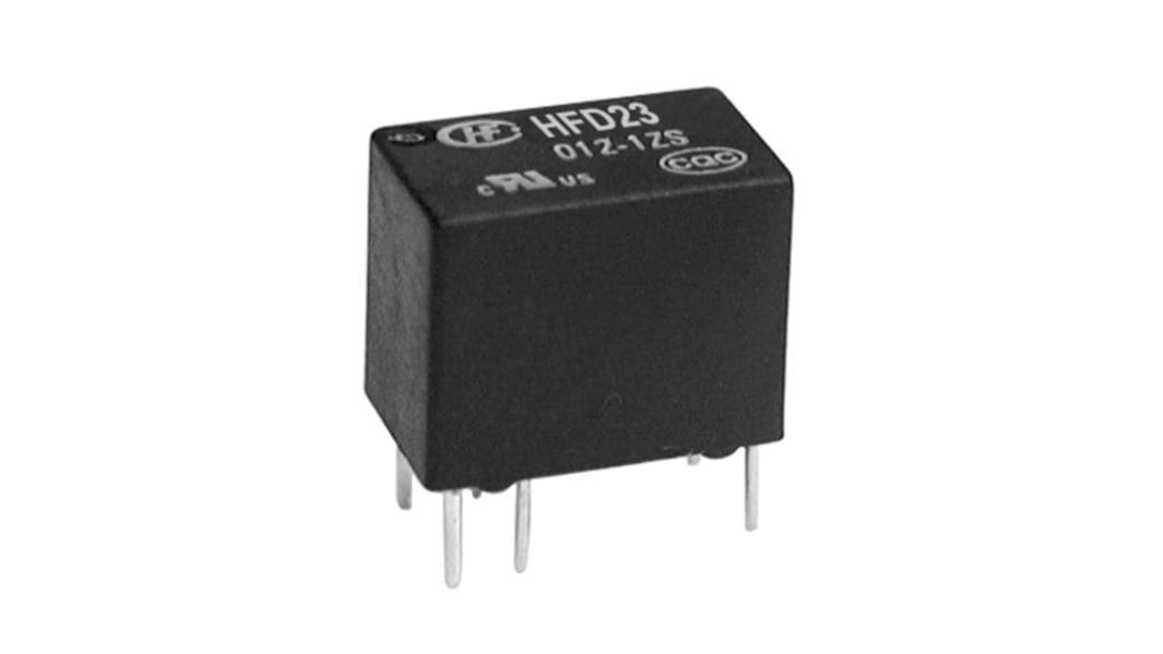 Hongfa Europe GMBH HFD23 Signalrelais Printrelais, 5V dc Spule, 2-poliger Wechsler, 2A, 125V / 60V, Leiterplattenstift