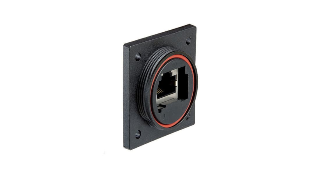 Bulgin PX0890 Cat.6a RJ45-Steckverbinder Buchse, 1-Port Geschirmt Flanschmontage