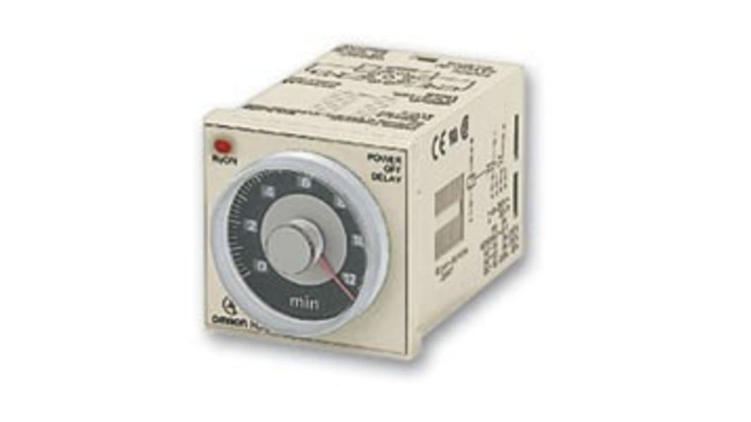 Omron H3CR Zeitrelais, DIN-Schienen, 0.05 → 12s, 100 → 120V ac, 2 Kont. Multifunktion, 2-poliger Wechsler