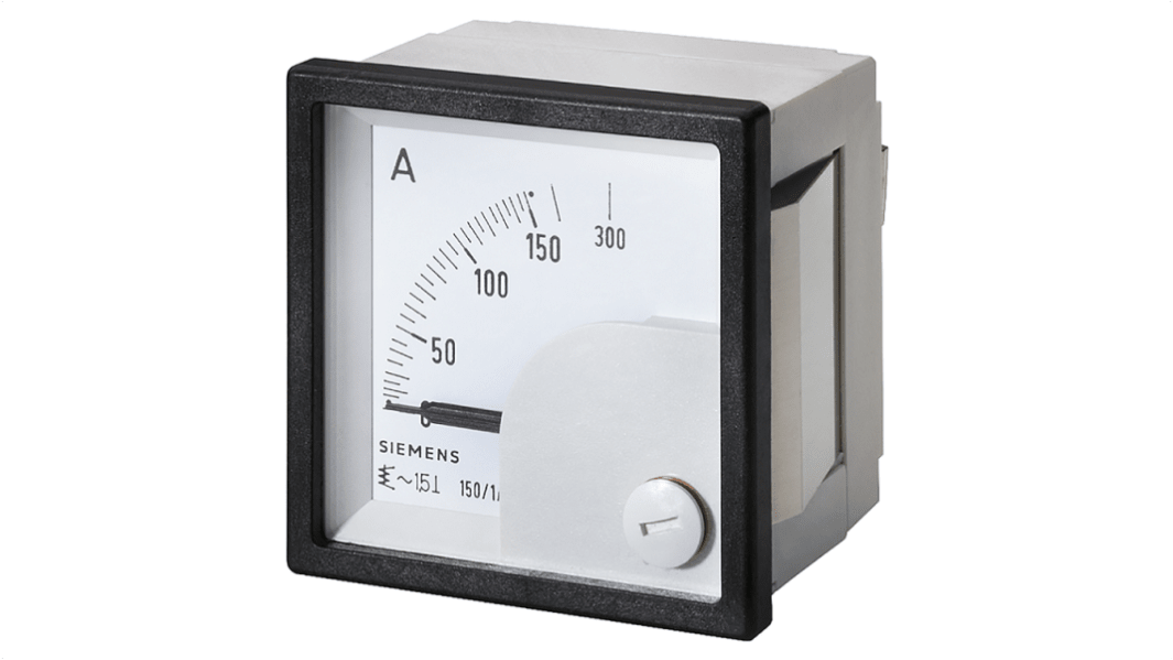 Amperometro analogico da pannello Siemens, max 150A, c.a.