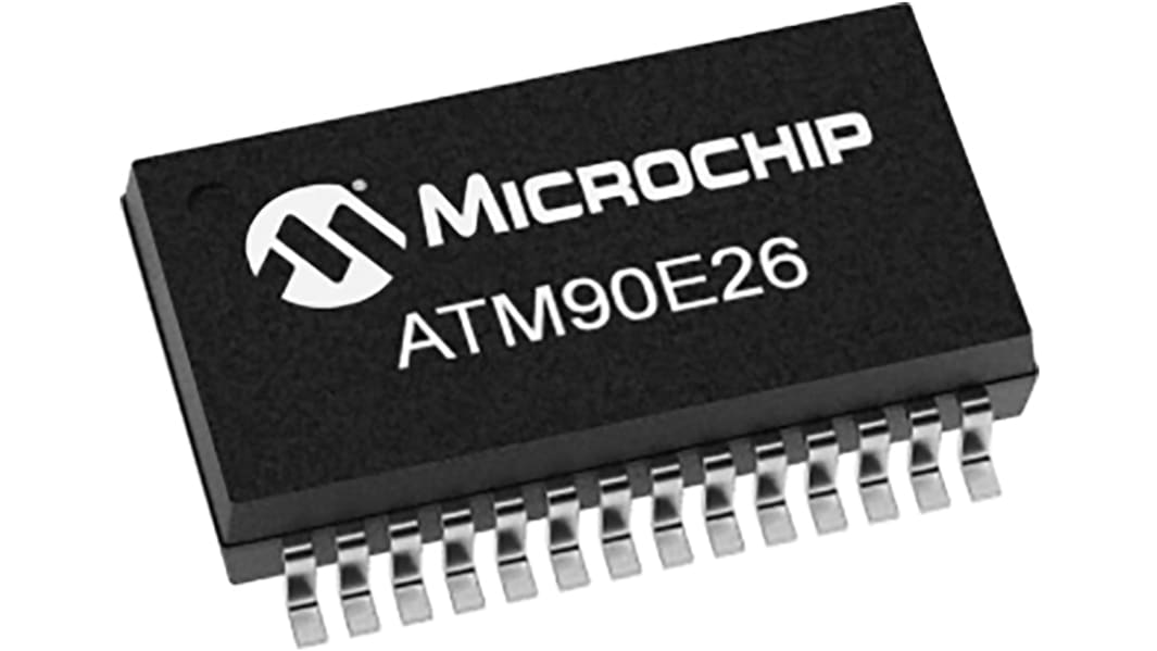 ATM90E26-YU-R,Analogue Front End IC, 3-Channel 16 bit, 8kHz, 28-Pin SSOP