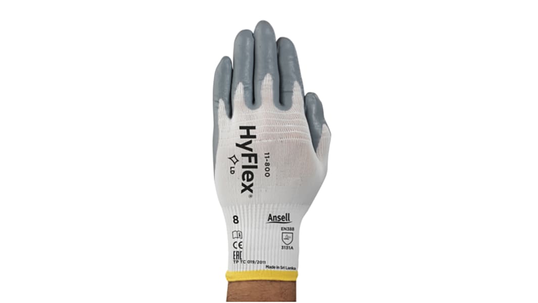 Ansell HyFlex 11-800 Arbeitshandschuhe Größe 6 Allgemeine Anwendungen Nylon Weiß 1Paar
