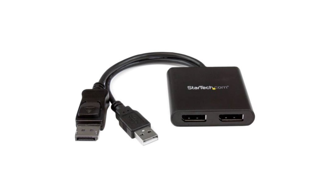 StarTech.com 2 port DisplayPort to DisplayPort Adapter, 190mm Length - 3840 x 2160 Maximum Resolution