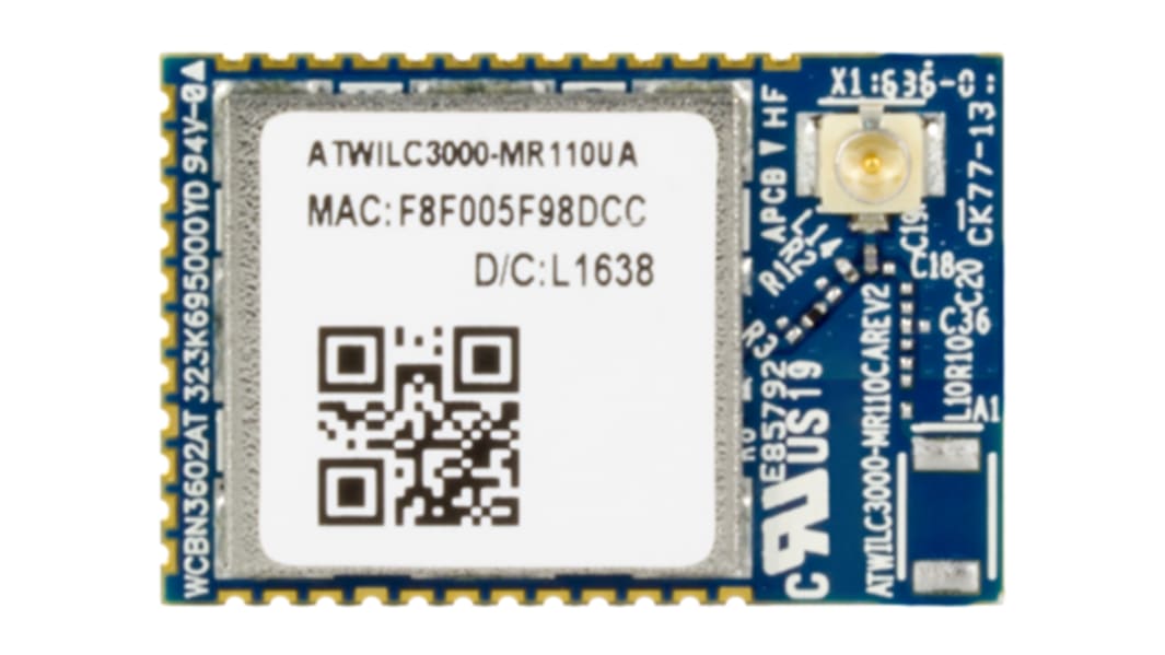 Microchip WLAN-Modul WEP, WPA, WPA2 SDIO, SPI 3 to 3.6V 22.4 x 14.7 x 2mm