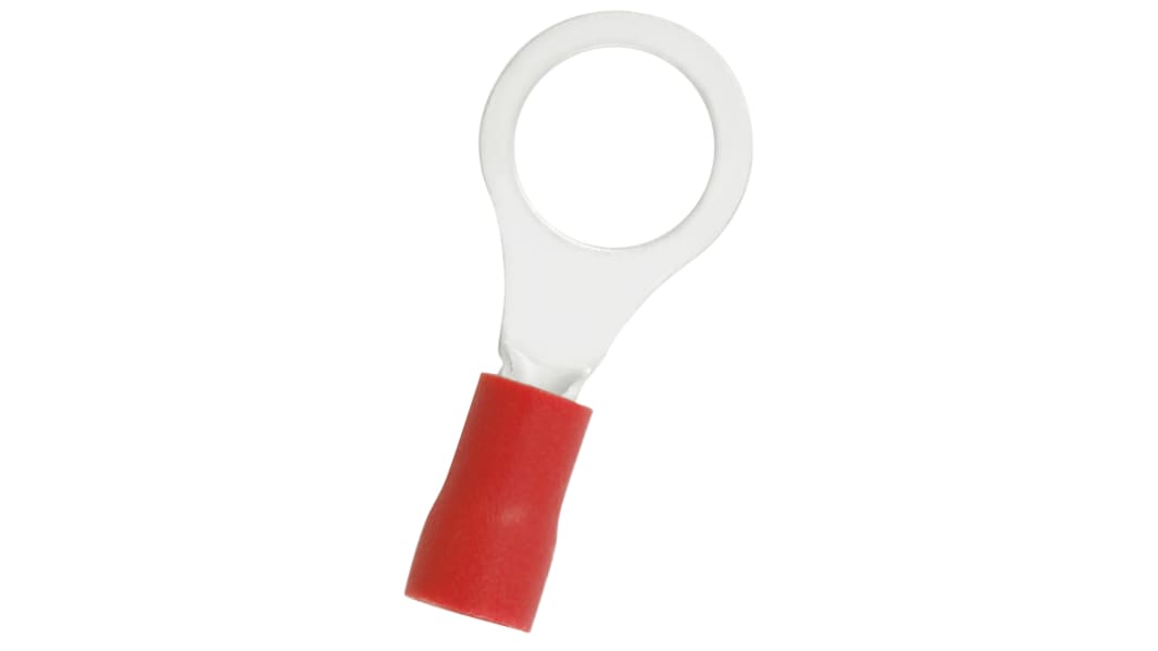 RS PRO Insulated Ring Terminal, 8.4mm Stud Size, 0.5mm² to 1.5mm² Wire Size, Red