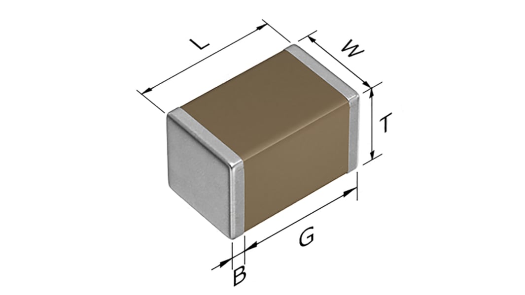 TDK, C, SMD MLCC, Vielschicht Keramikkondensator X7R, 1μF ±10% / 50V dc, Gehäuse 0805 (2012M)