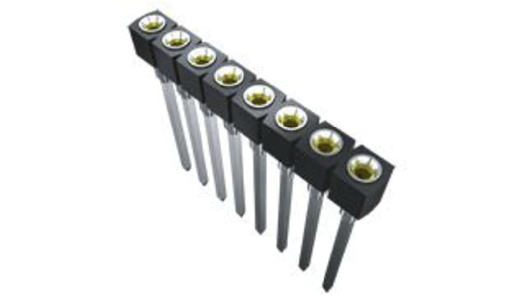 Samtec SS Series Straight Through Hole Mount PCB Socket, 32-Contact, 1-Row, 2.54mm Pitch, Solder Termination