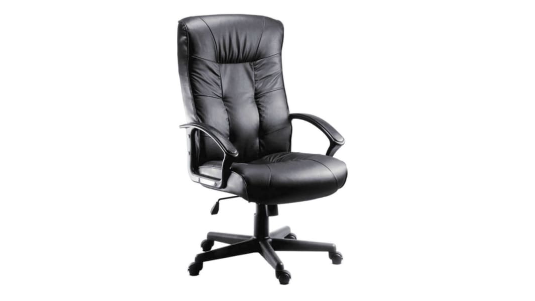 Chaise de bureau RS PRO, accoudoirs fixes, Hauteur d'assise 46 → 55cm, Noir